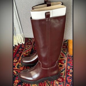 Zara Burgundy Ankle Boots